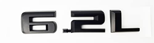 Image of 2pcs New 6.2L Emblems 3D Decals Replacement Badge Logo for 1500 2500HD (Matt Black)