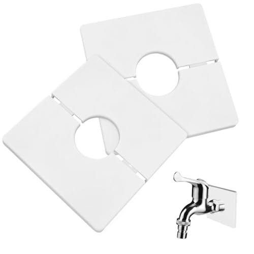 2 Piezas Cubierta Decorativa, Cubierta Cuadrada de PVC Autoadhesiva,28 mm de Diámetro, Cubierta Decorativa para Cubrir Cables, Grifos, Tubos y Agujeros en Paredes (Blanco)