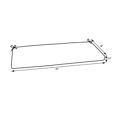 Pillow Perfect Outdoor/Indoor Basalto Navy Bench/Swing Cushion, 1 Count (Pack Of 1), Blue #TOP6