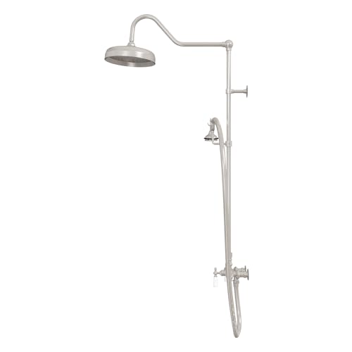 Image of Abbey 10 x 34 1 /2 Shower Faucet Set with Handshower, Brushed Nickel