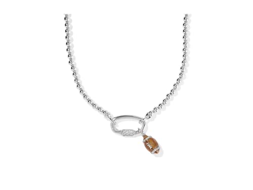 Kendra Scott, Women's, Football Metal Strand Necklace, Rhod Metal White Cz, One Size