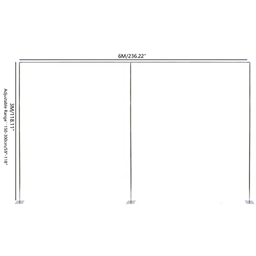 20Ft X10Ft Adjustable Telescopic Backdrop Stand Heavy Duty Pipe And Drape Kit For Party Wedding Decoration Studio Photography Background, Photo Backdrop Frame Drape Support System Trade Show Display #TOP5