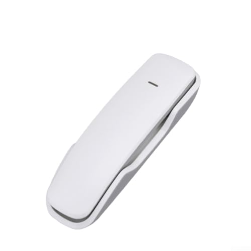 Qualoramall Soporte de pared o escritorio inalámbrico con indicador LED para teléfono con cable de teléfono, con memoria de 13 números para dormitorio de oficina en casa (blanco)
