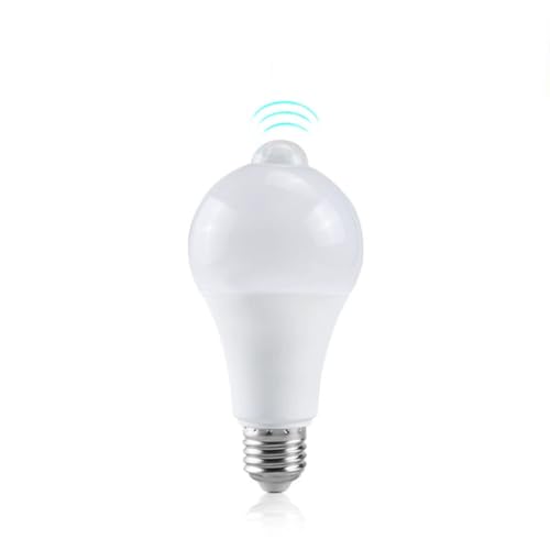 Lámpara LED B22 E27 con sensor de movimiento PIR, bombilla inteligente de 12 W, 15 W, 18 W, 220 V, luz nocturna para escaleras, porche y garaje (B22 12 W, blanco frío)