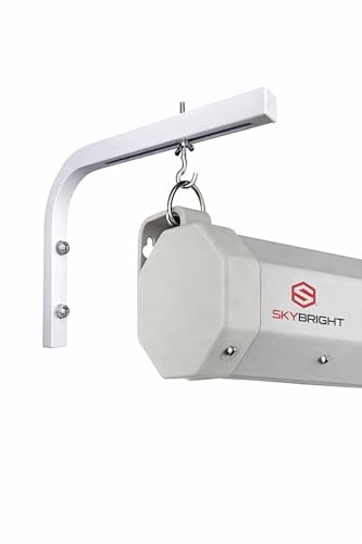 Skybright Steel Premium L Shaped Hanger for Projector Screen - 11 inch Length Movable, Adjustable, Comes with Hooks and Screws Steel Coated