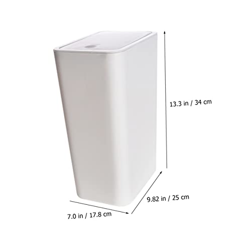 Caneca de basura pequeña rectangular con tapa de plástico miniatura 3