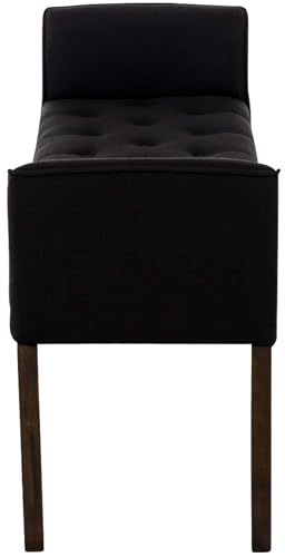 Chaise Longue Cleopatra In Tessuto Chesterfield Imbottita I Panca Fondo Letto Panchina Interno Gambe In Legno 130x40 CM, H 65 CM, Colore:nero, Colore del telaio:antico scuro - 7