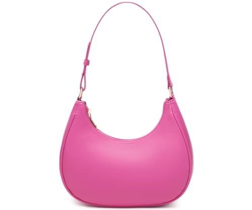 WSRYDJDL Crescent Shoulder Bags for Women Cute Hobo Tote Handbag Under the Arm Purses Mini Clutch Purse with Zipper Closure (Pink) by WSRYDJDL - Used condition - US$14.62