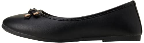 KENSIE GIRL Shoes - Classic Leatherette Ballet Flats with Glitter Bow (Toddler/Girl)4