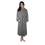 SUPERIOR Traditional Women's Turkish Cotton Bathrobe, Classic Home and Bath Robe Collection