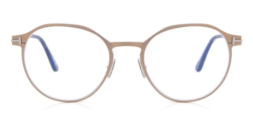 Tom Ford Eyeglasses FT 5866 -B 035 Matte Light Bronze, Shiny Ruthenium, t Logo