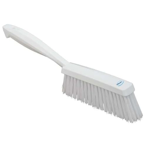 Vikan 45895 Bench Cleaning Brush, Polypropylene/Polyester Medium Bristle Dustpan Brush &amp; Sweeper, 14 Inch, White