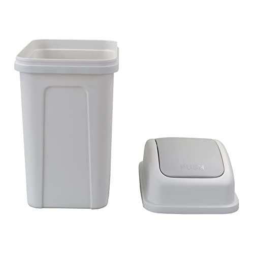 Caneca de basura pequeña 7 L con tapa abatible gris miniatura 6