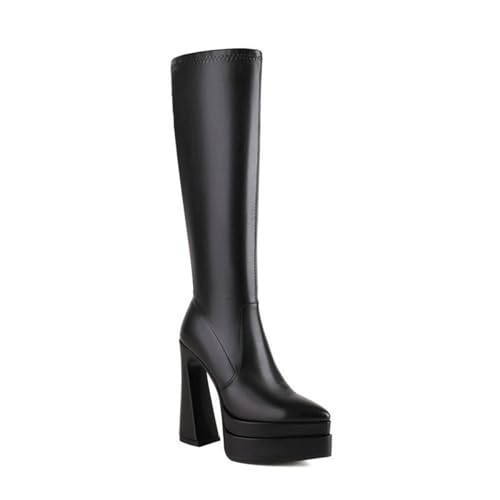 Bottes de mode pour femmes bottes hautes talons super hauts de 14cm à zip
