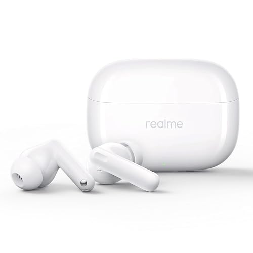Image of realme Buds T310 Truly Wireless in Ear Earbuds with 46dB Hybrid ANC, 360 Spatial Audio, 12.4mm Dynamic Bass Driver, Upto 40Hrs Battery and Fast Charging (Agile White)