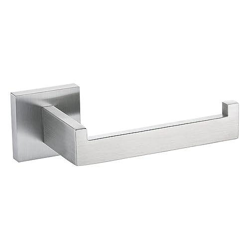 TQKAG Soporte de papel higiénico de níquel cepillado SUS304 de acero inoxidable moderno cuadrado para rollo de papel higiénico de montaje en pared, dispensador de rollo de papel higiénico para cocina