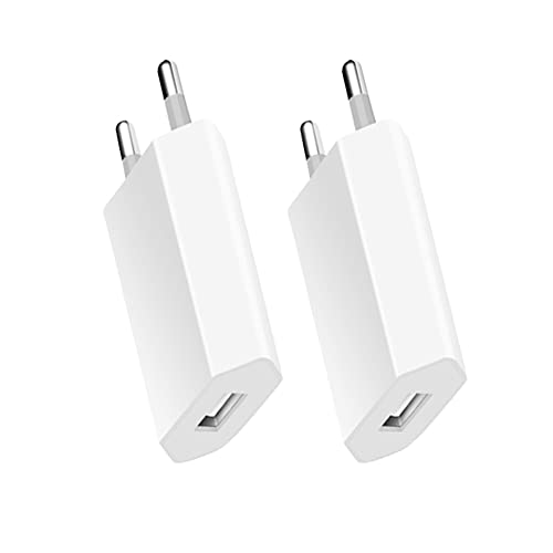 Paquete de 2 Cargadores de iPhone, Cargador rápido USB, Cargador de Pared USB Universal, Adaptador de Corriente Compatible con iPhone, Apple, Samsung, Pixel, Nexus, Huawei, Xiaomi, Sony, LG (Blanco)