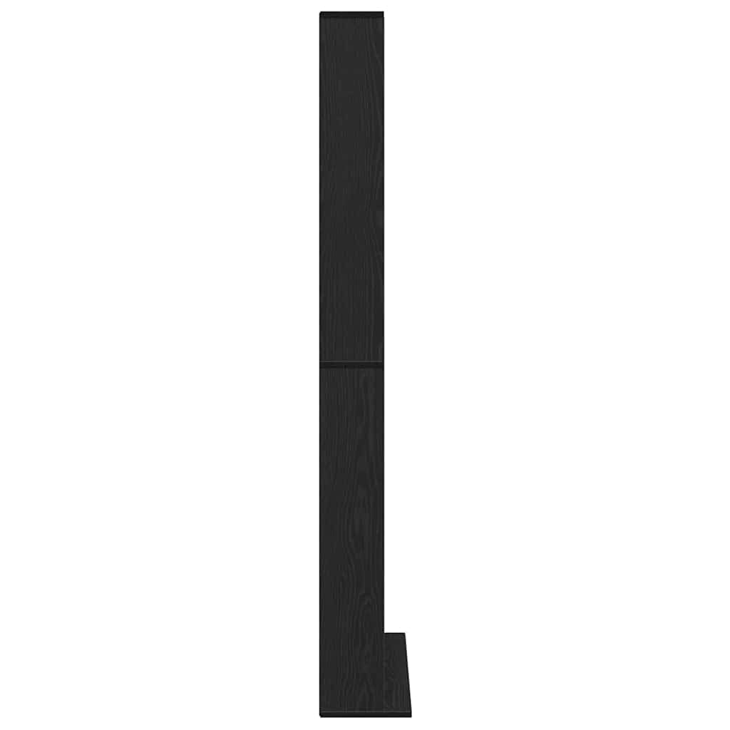 Mobile per CD con mensola, colore nero, effetto quercia, 101 x 23 x 177,5 cm, moderno armadietto multimediale per CD e DVD con ampio spazio di archiviazione, robusta soluzione di conservazione