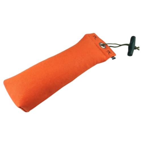 Romneys Hundetraining Dummy 500g - Robust & Schwimmfähig, Apportierprüfungen Zugelassen - Ideal für Wasserarbeit, aus Reißfestem Canvas (orange)