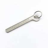 LXQQFUN Titanium Ruler, Portable EDC Micro Ruler, Lightweight Keychain Small Ruler, Measuring Tools Rule(CM/INCH) with Titanium Keyring, LX-QQ-FUN-TR-76