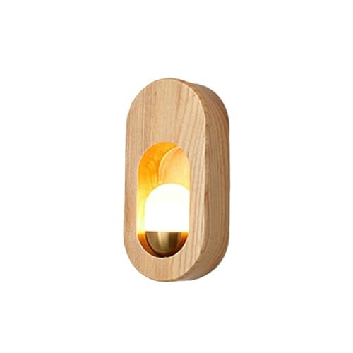 Chrasy Modern Nordic Wooden Wall Sconce with G4 Base, Simple Indoor Wall Lamp Ideal for Bedroom Balcony, Corridor