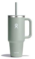 Hydro Flask Travel Tumbler with Handle, Lid and Straw - Insulated Stainless Steel in 40 Oz Agave
