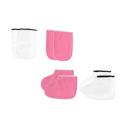 NOLITOY 2 Sets Leather Horn Boots Paraffin Wax Warmer Insulated Mitts Foot Spa Cover Thermal Treatment Foot Wraps Foot Spa Sock Spa Gloves Nail Kits Spa Skin Care Gloves Polyester Lining