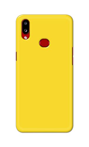 Image of Printed Hard Back Cover Case for Samsung Galaxy A10s | Samsung Galaxy M01s Back Cover (Plain Yellow) -1803