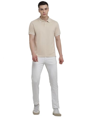 Image of Deniklo Men's Super Soft Half Sleeve T-Shirt | Regular Fit Solid Polo T Shirt for Men | Cotton Rich with Button Down Closure Type for Men |Rib Collar Polo T Shirt | Branded Polo T-Shirt for Men's