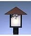 Arroyo Craftsman EP-16HFCS-BZ Evergreen Post Mount Light Fixture with Hummingbird Filigree Light Fixture, 16", Bronze Metal Finish, Clear Seedy Glass