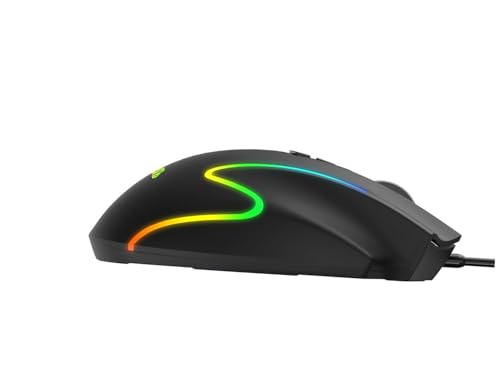 Image of AZOTH GM913 Wired Gaming Mouse, 9-Button RGB Optical Mouse with 12800 DPI, 13+1 Light Modes, A825 Sensor, 1000Hz Polling Rate, Macro Software Support, Braided Cable for PC Laptop Desktop Gaming Setup