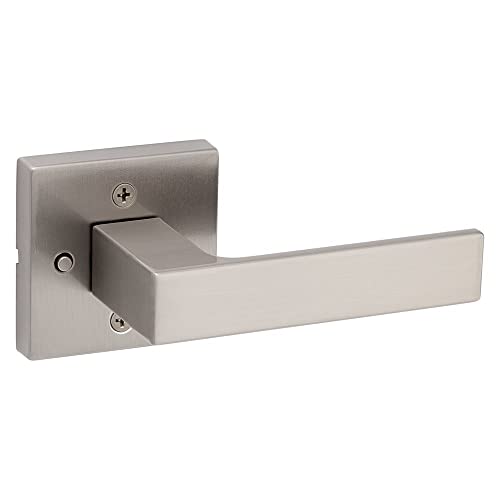 Image of Kwikset Singapore Interior Privacy Door Handle with Lock, Door Lever for Bathroom and Bedroom, Satin Nickel Reversible Keyless Turn Lock, with Microban Protection (Pack of 4)