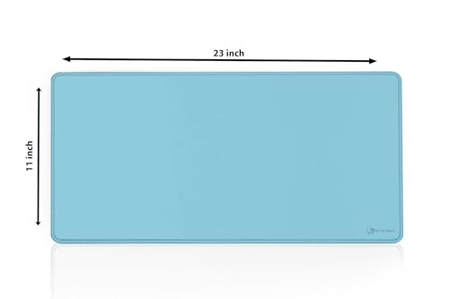 Image of Desk Mat 60x30 cm (11 x 23 inch) Sea Blue | Large Mouse Pad for Office Computer Laptop Keyboard | Waterproof Anti-Slip Rubber Base Desk Mat