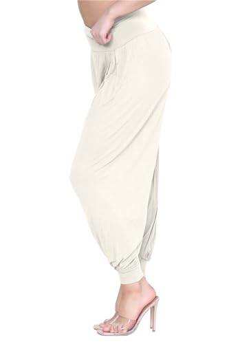 Pantalones Hareem Ali Baba holgados color crema que eliminan la presión de la ropa ajustada