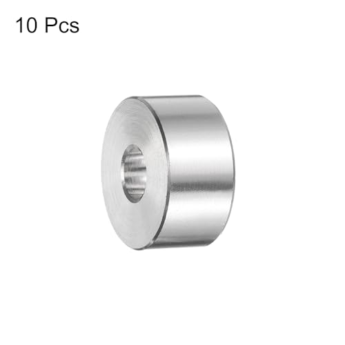 QUARKZMAN 10 Stück Edelstahl Abstandshalter 1/4 Bohrung x 3/4 AD x 3/8 Länge Schraube Buchse Glatte Oberfläche Rund Metall Distanzhülsen für M6 Schrauben Bolzen und Stangen