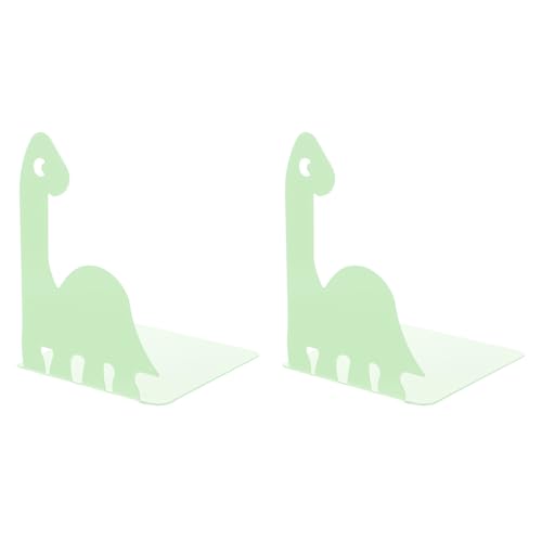 PRETYZOOM Sujetalibros de Metal con Forma de Dinosaurio Soporte Resistente para Libros y Documentos Organizador de Escritorio Decorativo para Oficina y Hogar de Verde