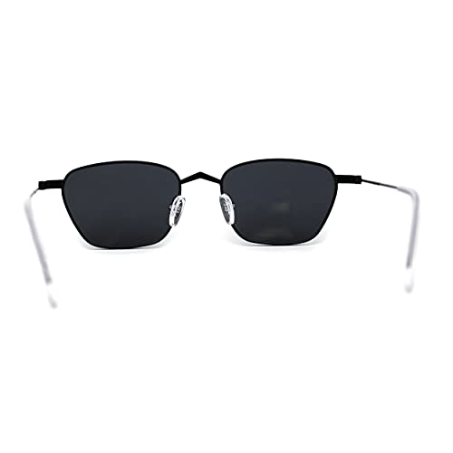 Retro Mod Indi Dapper Metal Rim Rectangle Sunglasses4