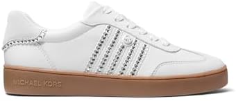 Michael Kors Tênis feminino Scotty com cadarço, Branco óptico, 34