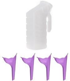 Portable Female Urination Device, Stand to Pee, Urinal for Women, Easy Potty Funnel, Ladies Car Camping Restroom, Lady Standing + Free Urine Container Bottle, Mens Travel Urinal