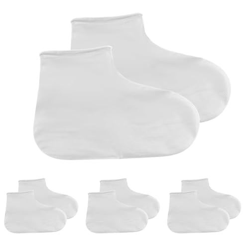 De Cubrezapatos Impermeables 3 Pares, Protector Calzado Lluvia Reutilizable, Cubrezapatos Impermeable Antideslizante, Funda Impermeable Zapatos, Protector Calzado Lluvia para Hombre Mujer, Blanco, M