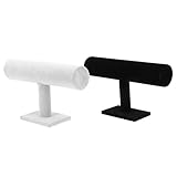 SUPVOX Expositor de Joyas Nivel para Pulseras y Relojes, Tela de Terciopelo Negro y Terciopelo Helado, Organizador de Joyas y Relojes para Hogar o Tienda, Set de 2 Piezas