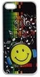 Kadima Flash Light LED Plastic Mobile Case Cover + Screen Sticker Protector for Apple iPhone 5 - Smile Face