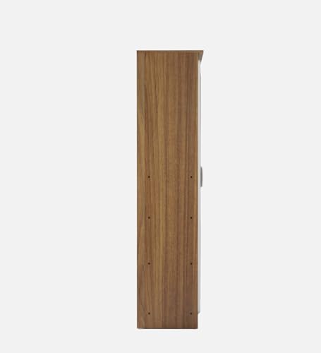 Image of COUCH CULTURE Astona Delight 2 Door Engineered Wood Wardrobe | Wooden Almirah | Multipurpose Storage Organizer | White Wardrobe | 1 Hanger Stand - 3 Shelves, 1 Year Warranty