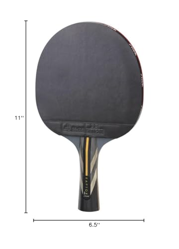 Image of STIGA Pro Carbon + Raptor Performance-Level Table Tennis Rackets with Carbon Technology for Tournament Play - 7-ply Blade with Flared Handles - 2mm Sponge for Enhanced Control and Speed