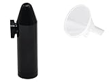M&M Smartek Dosierer & Trichter Set Portionierer Sniff Snuff Bottle Sniffer Spender Schnupf Dispenser Metall inkl. Trichter (Schwarz 2.0)