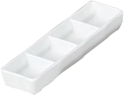 Set of 10 Condiment Dishes, White Porcelain 4 Items, 8.5 x 2.3 x 1.1 inches (21.8 x 5.9 x 2.8 cm), Strengthened [Restaurant, Commercial Use]