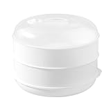 Vaporera blanca para microondas - Olla a vapor con tapa como | Utensilios de cocina, 3 niveles para cocción rápida E, diseño apilable con verduras, pescado, sin BPA