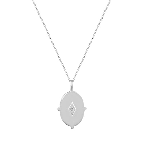 Collier pour femmes chaîne résistante et pendentif rond géométrique
