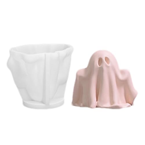 Formas de velas de Halloween, forma de silicona de Halloween - Forma de vela fantasma | Halloween molde de silicona vela perfumada hacer cera molde yeso ornamento resina jabón chocolate molde