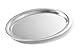 HENDI Serviertablett, Tablett, Kaffeetablett, oval, Geschirrspülmaschinengeeignet, satiniertes Finish, 285x220x(H) 11mm, Edelstahl